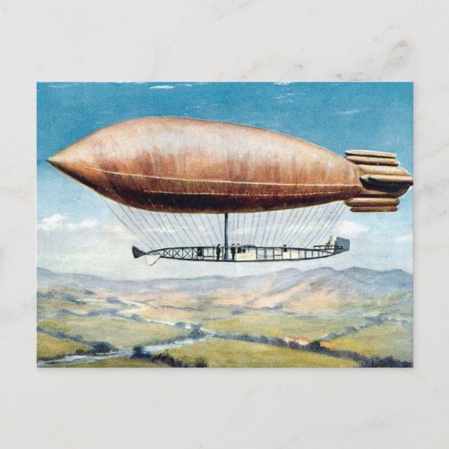 Old Postcard - Airship - La Ville de Paris. (Front)
