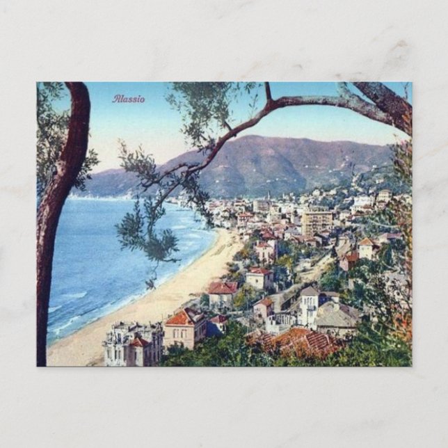 Old Postcard - Alassio, Liguria, Italy (Front)