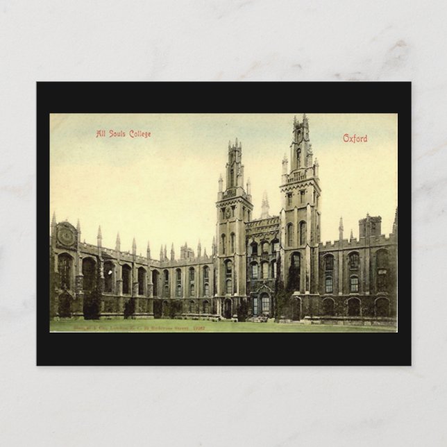 Old Postcard - All Souls College, Oxford (Front)