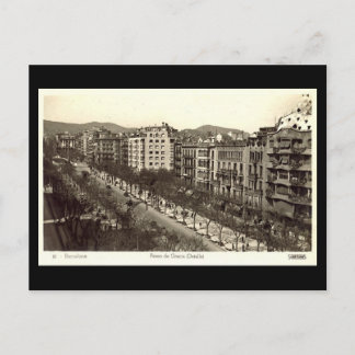 Old Postcard, Barcelona, Paseo de Gracia Postcard