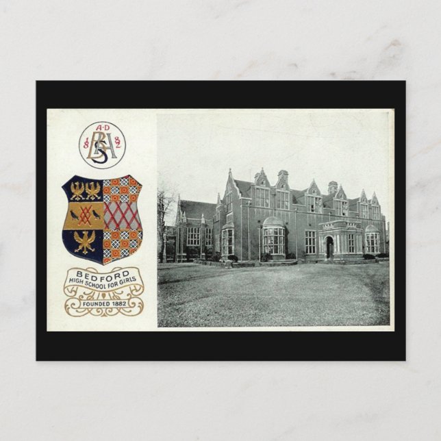 Old Postcard, Bedford High School for Girls Postcard (Front)