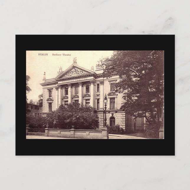 Old Postcard, Berliner Theatre, Berlin Postcard (Front)