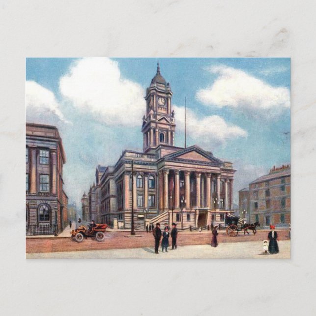 Old Postcard - Birkenhead Town Hall (Front)