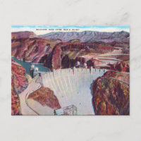 Old Postcard - Boulder Dam, USA