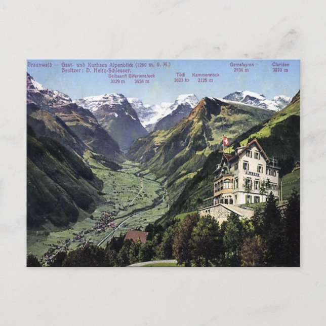 Old Postcard - Braunwald, Switzerland (Front)