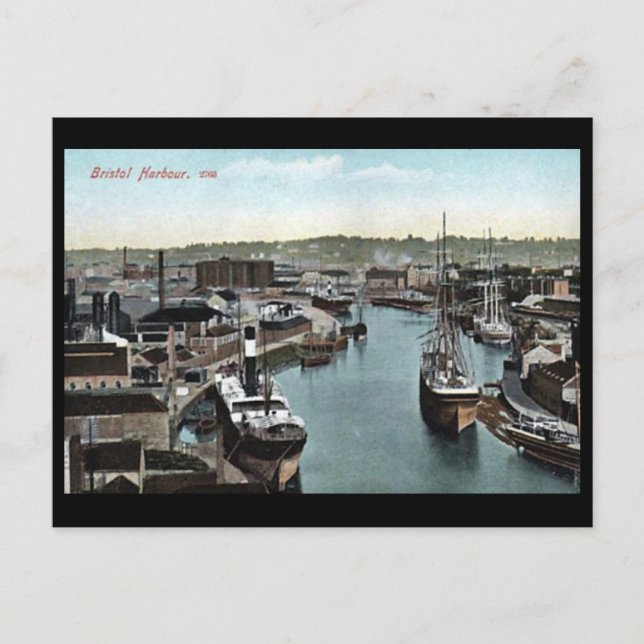 Old Postcard - Bristol Harbour, England (Front)