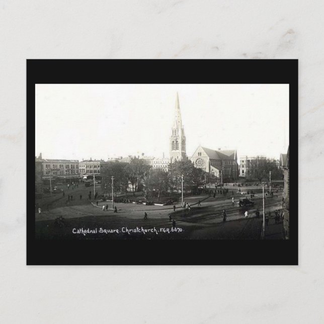 Old Postcard - Cathedral Square, Christchurch. New (Front)
