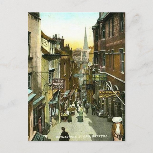 Old Postcard - Christmas Steps, Bristol (Front)