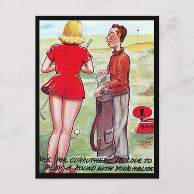 Old Postcard - Comic - Golf (Front)