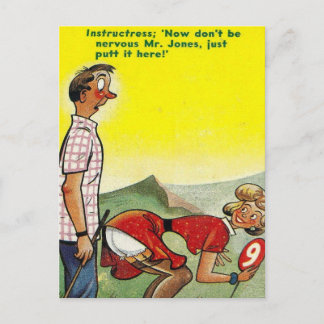 Old Postcard - Comic - Golf