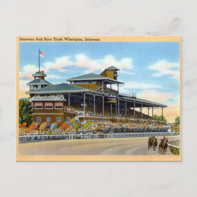 Old Postcard, Delaware Park Race Track, Wilmington Postcard (Front)