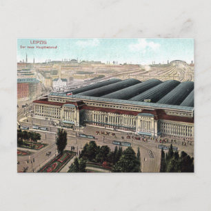 Old Postcard - Der Neue Hauptbahnhof, Leipzig