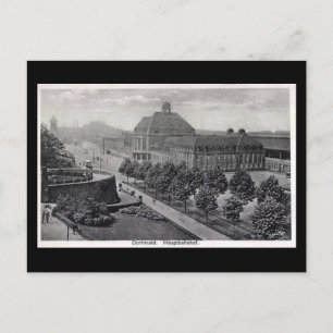 Old Postcard - Dortmund, Germany - Railway Station