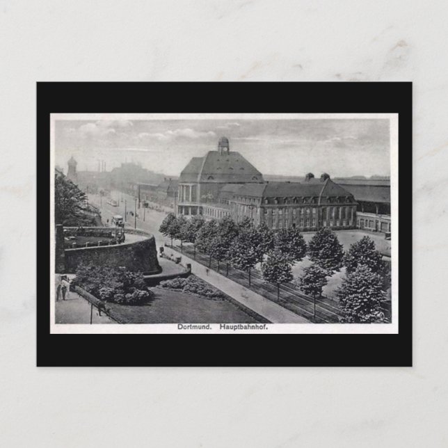 Old Postcard - Dortmund, Germany - Railway Station (Front)