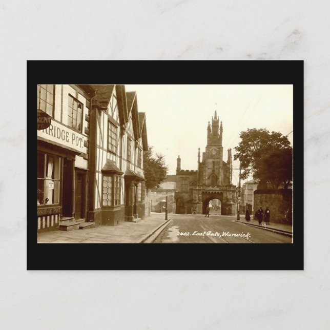Old Postcard, East Gate, Warwick Postcard (Front)