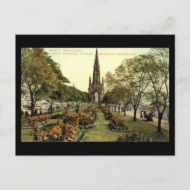 Old Postcard, Edinburgh, Scott Monument Postcard (Front)