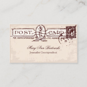 Old Postcard Ephemera Travel Agent / Blogger Business Card
