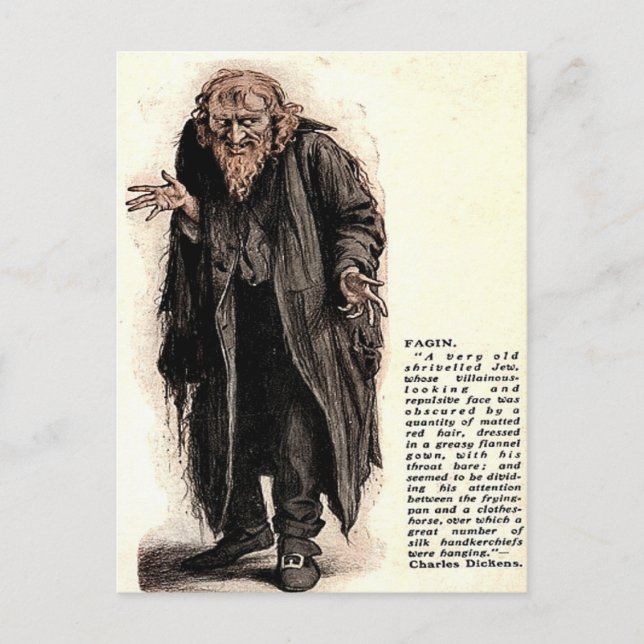 Old Postcard - Fagin from "Oliver Twist" (Front)