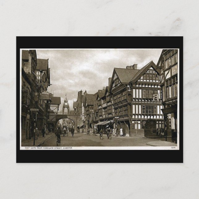 Old Postcard - Foregate Street, Chester. (Front)