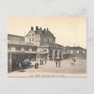 Old Postcard - Gare Dijon-Ville, Dijon, France