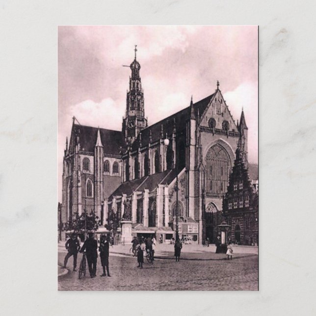 Old Postcard - Groote Kerk, Haarlem, Netherlands (Front)