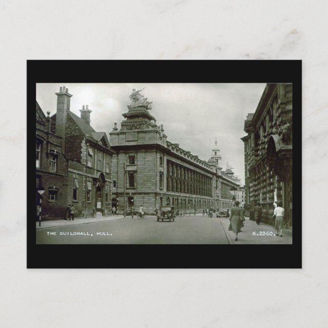 Old Postcard - Guildhall, Hull, Yorkshire (Front)