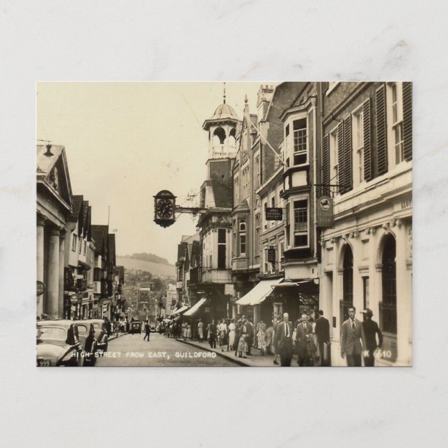 Old Postcard - High St, Guildford, Surrey (Front)