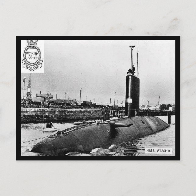 Old Postcard - HM Submarine "Warspite" (Front)