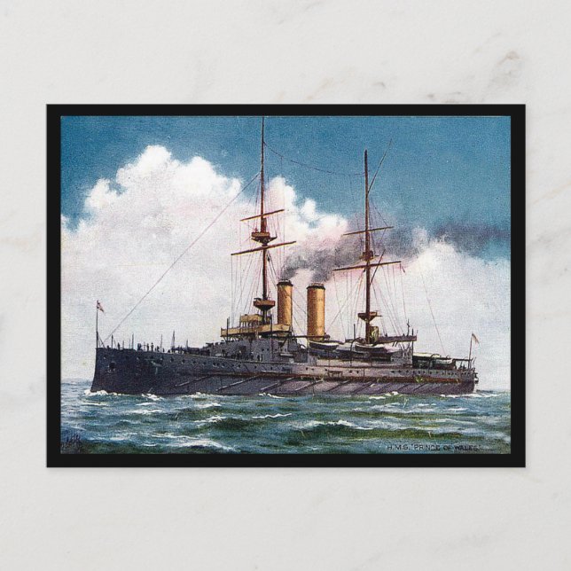 Old Postcard - HMS Prince of Wales (Front)