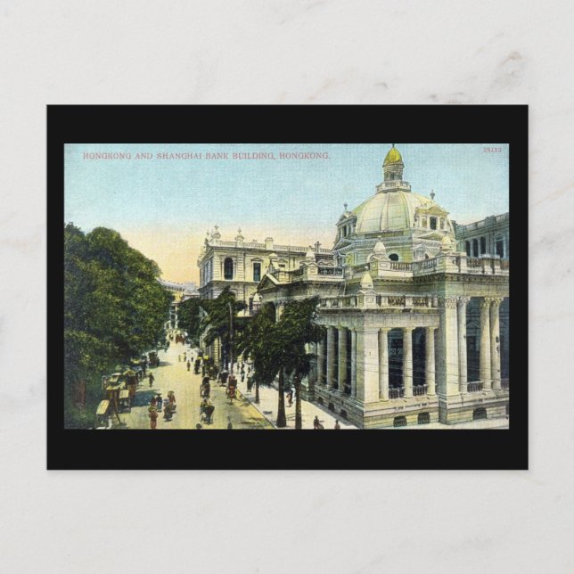 Old Postcard - Hong Kong and Shanghai Bank, Hong K (Front)