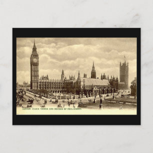 Old Postcard, Houses of Parliament, London Postcard