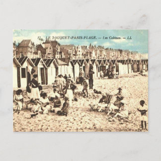 old postcard, Le Touquet beach Postcard