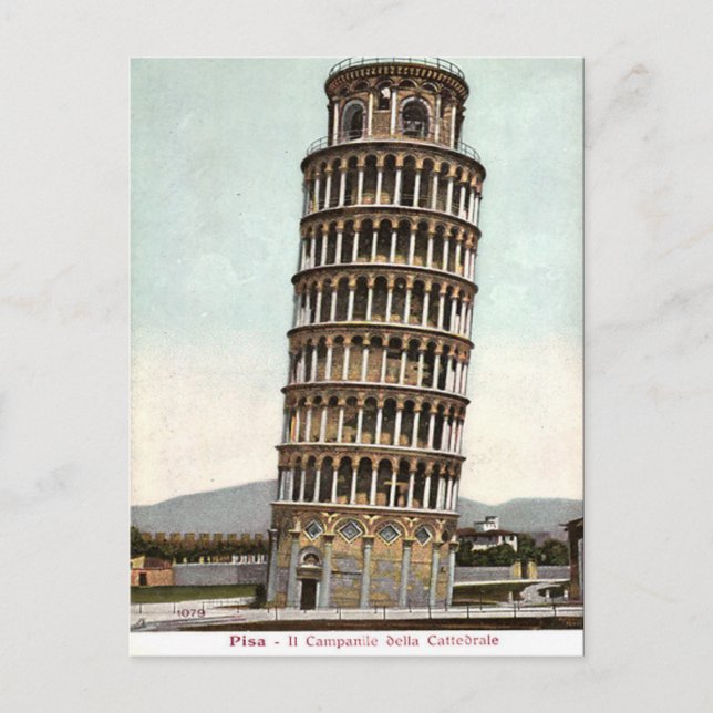 Old Postcard - Leaning Tower of Pisa (Front)