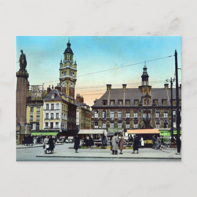 Old Postcard - Lille, France - La Bourse (Front)