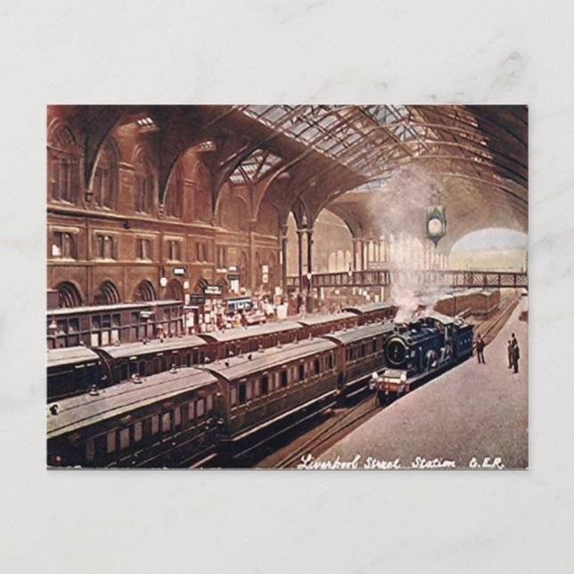 Old Postcard -  Liverpool St Station, London (Front)