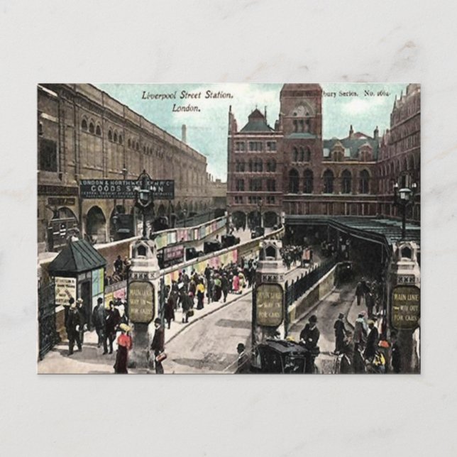 Old Postcard - Liverpool Street Station, London (Front)