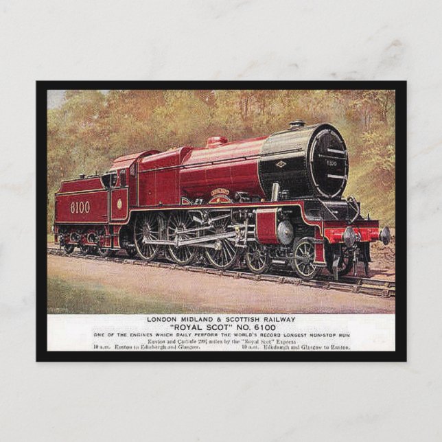 Old Postcard - LMS Engine 6100 "Royal Scot" (Front)