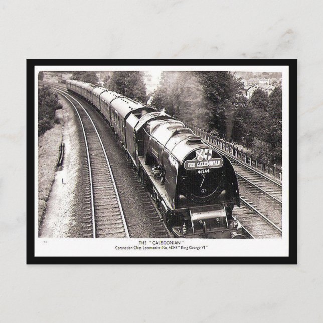 Old Postcard - LMS Train "The Caledonian" (Front)