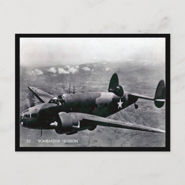 Old Postcard - Lockheed Hudson Light Bomber (Front)