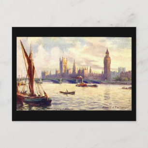 Old Postcard - London, Houses of Parliament