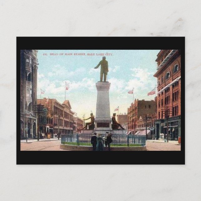 Old Postcard - Main St, Salt Lake City, Utah, USA (Front)