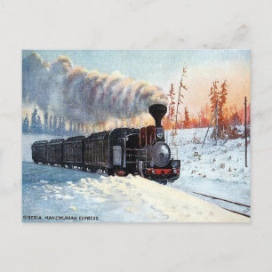 Old Postcard - Manchurian Express, Siberia