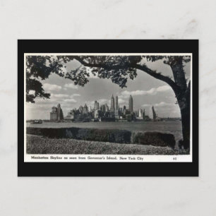 Old Postcard - Manhattan Skyline
