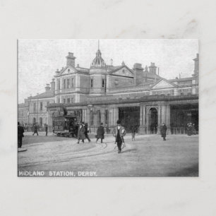 Old Postcard - Midland Station, Derby
