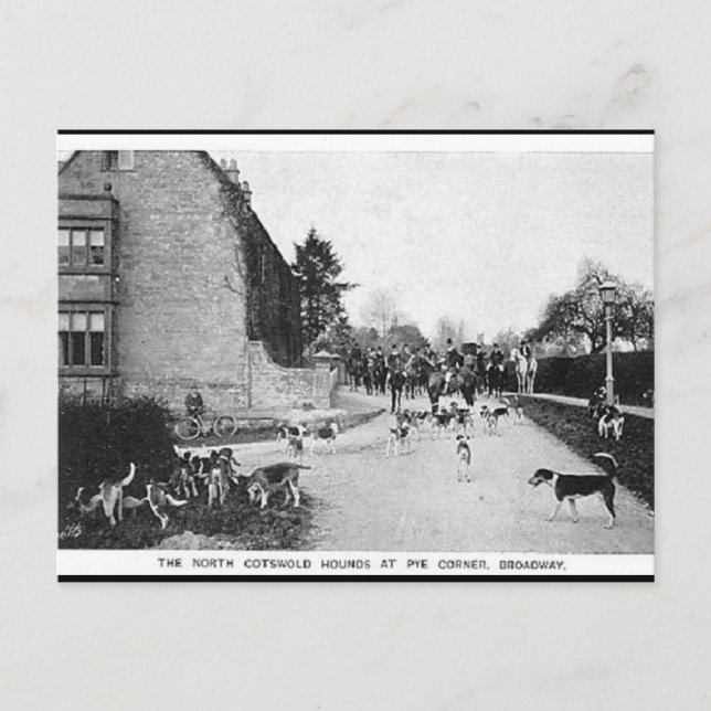 Old Postcard - N Cotswold Hounds, Broadway (Front)