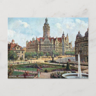 Old Postcard - Neues Rathaus, Leipzig