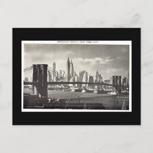 Old Postcard, New York City, Brooklyn Bridge Postcard