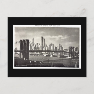 Old Postcard, New York City, Brooklyn Bridge Postcard
