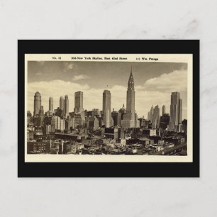 Old Postcard, New York City Skyline Postcard