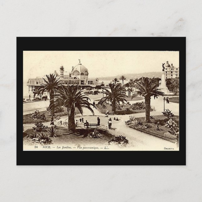Old Postcard, Nice, Les Jardins Postcard (Front)